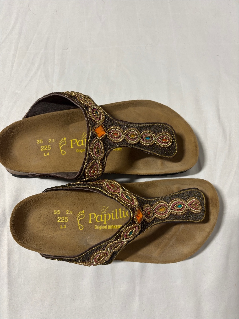 Birkenstock Papillio Suede Sandals Beaded Size 35 Ladies 4 - Picture 2 of 6